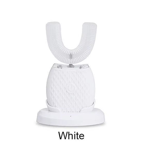 Silicone Sonic Electric Toothbrush U Shape 360 Degree Mouth Cleansing Automatic Toothbrush Cold Blue Light Teeth Whitening Brush